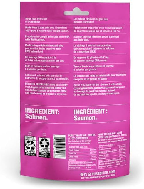 PureBites Salmon Freeze Dried Dog Treats, Entry Size 1.16Oz | 33G