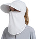 Women's Wide Brim Face Mask Sun Hat, Detachable Neck Flap, UV Protection Visor Hat for Garden Fishing
