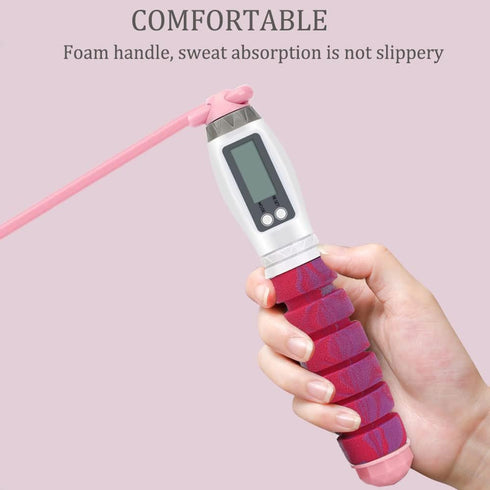 Workout Jump Rope with Counting, 9.85ft Adjustable Skipping Rope with Calorie Counter, Tangle-Free Rapid Speed Exercise