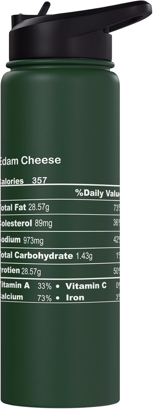 Family Matching Thanksgiving Tee for Family Funny Edam Cheese Thanksgiving Nutritional Fact Stainless Steel Insulated