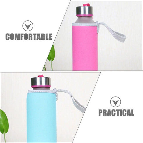 6pcs 5.89X2.55X2.55 Inch PRETYZOOM Portable Bottle Cover Protective Cloth Soft Water Bottle Sleeve Wear-resistant