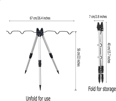 Portable Aluminum Alloy Fishing Rod Holder with Telescopic Legs