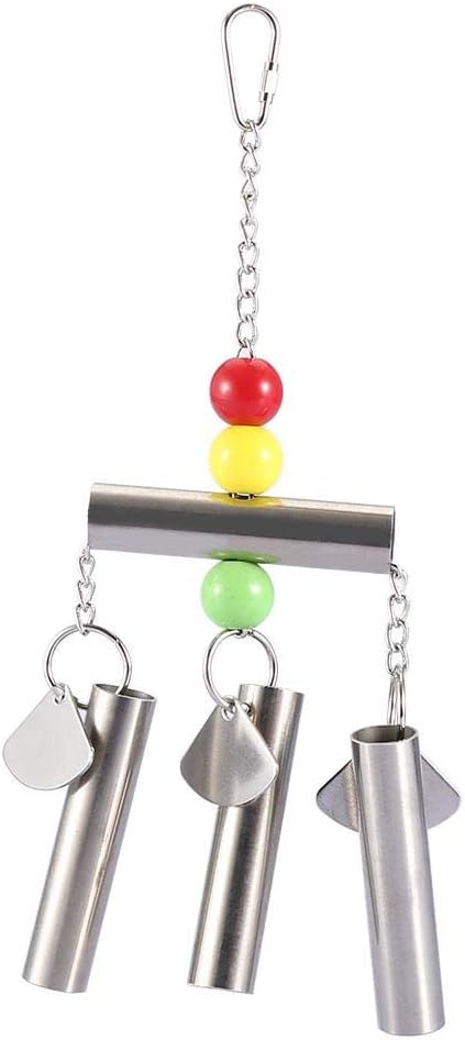 Stainless Steel Bell Parrot Toy, Heavy Duty Bird Cage Swing Stand for Small Birds, Parakeets, Cockatiels, Macaws