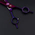 Purple Dragon 7.0" Downward Curved Pet Grooming Scissors/Chunker Shear with Adjustment Screw for Professional Grooming