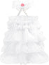 Dog Wedding Dress Bride Outfit, Pearl Necklace and Rose Pet Princess Dress for Puppy Dog Cat (Large)