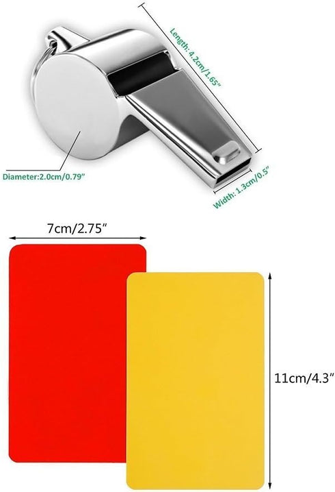Golvery Soccer Referee Kit - Metal Whistle with Cards Set, Ideal for Game Sports