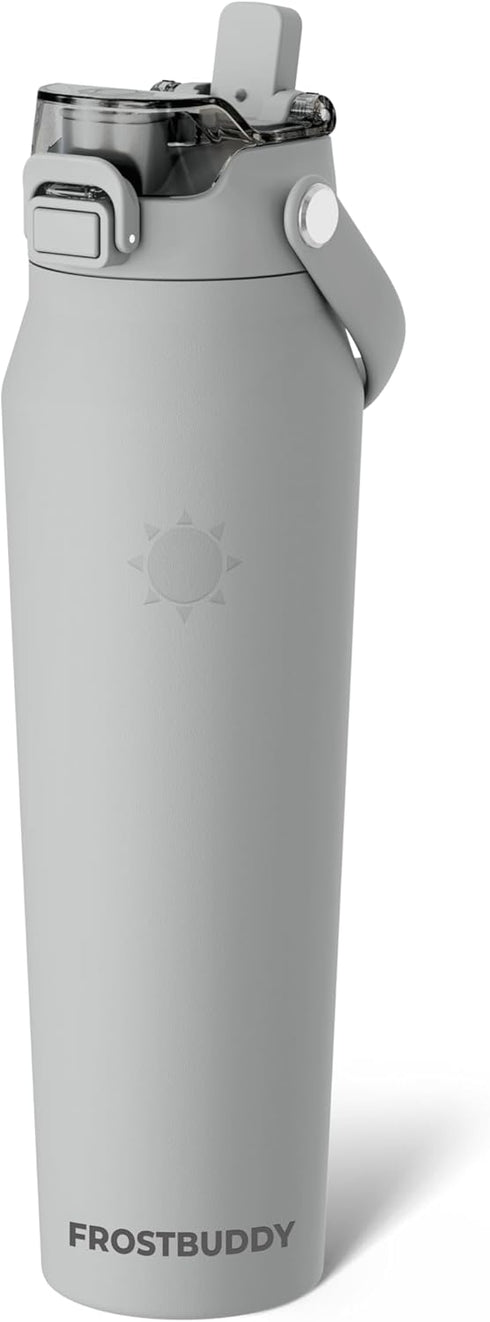 Frost Buddy 32oz Insulated Water Bottle with Straw & Chug Lid |