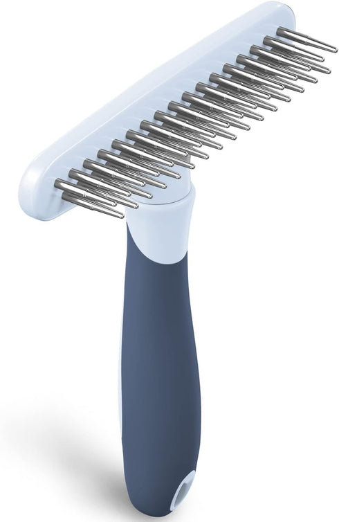 Dog Rake Deshedding Dematting Brush, Undercoat Rake for Dogs & Cats, Reduces Shedding by 90% (Haze Blue)