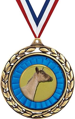 Dairy Goat Medals - 2 1/2" Laurel Wreath Goat Medal - Great