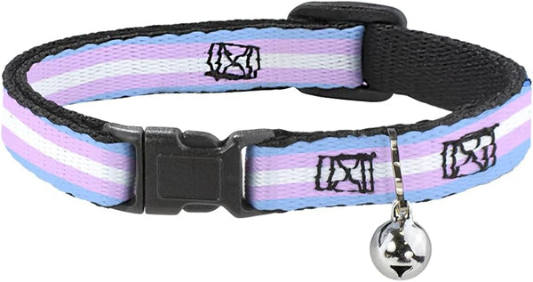 Cat Collar Breakaway Flag, Transgender Baby Blue, Baby Pink, White, 0.5 Inch Wide, 8 to 12 Inches