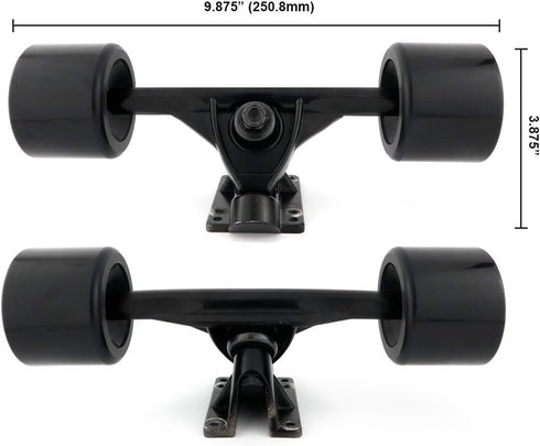 VJ Longboard Truck and Wheel, 70mm Wheels w 7inch 180mm Trucks, Longboard Bearings and Hardware