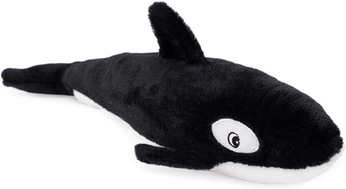 ZippyPaws Jigglerz Tough Stuffing Squeaky Plush Dog Toy, Ocean Themed Killer Whale
