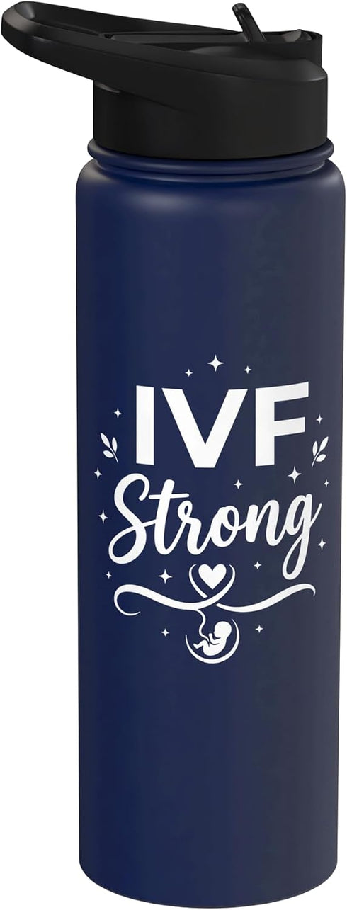 For IVF Mom by UNIQUEEE IVF Journey Warrior Fertility Infertility Support Idea Stainless Steel Insulated Water Bottle