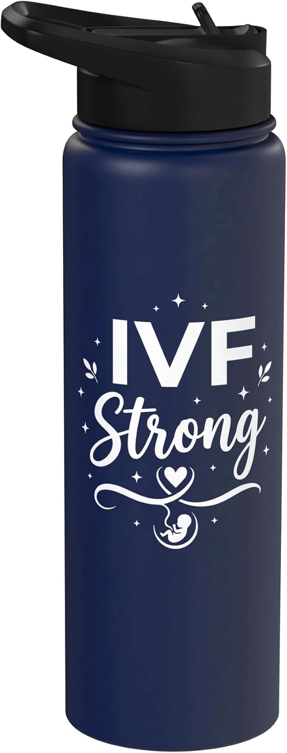 For IVF Mom by UNIQUEEE IVF Journey Warrior Fertility Infertility Support Idea Stainless Steel Insulated Water Bottle