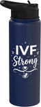 For IVF Mom by UNIQUEEE IVF Journey Warrior Fertility Infertility Support Idea Stainless Steel Insulated Water Bottle