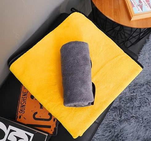 Pet Bath Brush and Towel for Dogs and Cats - Soft Durable Bristles for Gentle Grooming (Blue)