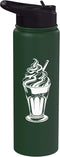 Funny Ice Cream Seller Graphic Shirts Ice Cream Cup Drawing Frozen Dessert Sorbet Stainless Steel Insulated Water Bottle