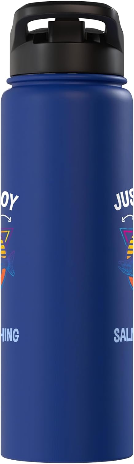 Just A Boy Who Loves Salmon Fishing Stainless Steel Water Bottle for Salmon Fishing Enthusiasts - Insulated & Durable