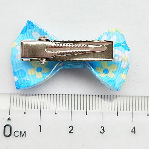 Chenkou Craft 50pcs (25 pairs) Dog Cat Hair Bows with Clips - Pet Grooming Bows in Mixed Colors