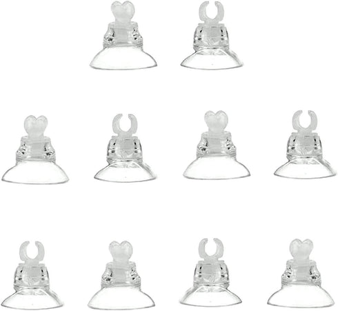 Aquarium Suction Cup Clips Air Tube Holders for Fish Tank, 10 Pieces, Fit Tube/Lighting Wire Outer Diameter 0.2-0.23