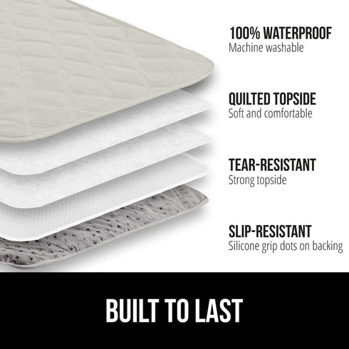 Gorilla Grip 100% Waterproof Dog Blanket 52x82, Pet Friendly Throw Essential for Medium Dogs, Tear and Slip Resistant Leakproof Washable Couch Cushion Bed Protector Cover for Indoor Furniture, Taupe by Gorilla Grip