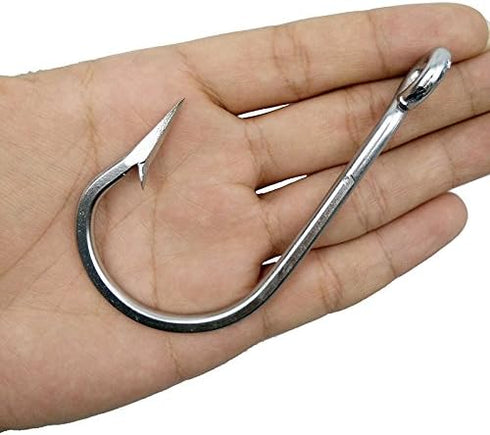 Generic 10pcs 7732 5/0 6/0 7/0 8/0 9/0 10/0 11/0 12/0 Stainless Steel Fishing Hooks Sharp Big Thick Tuna Bait Fishing