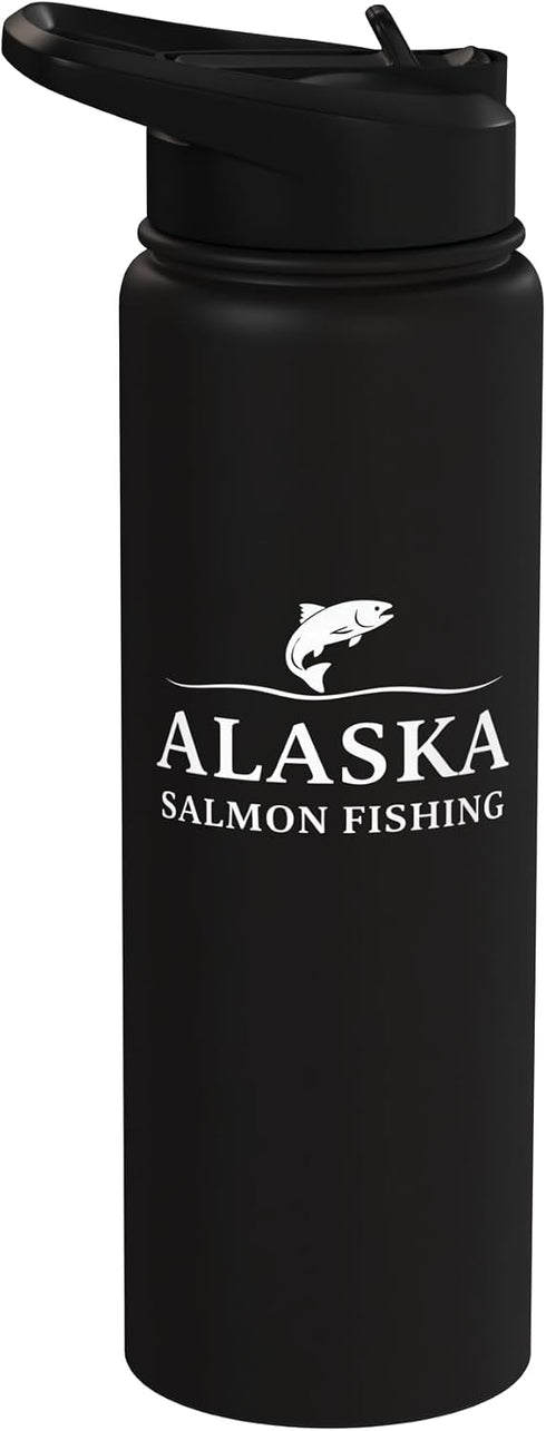 Alaska Salmon Fishing Adventure Angler Heritage Alaska Salmon Fishing Adventure Angler Stainless Steel Insulated Water Bottle