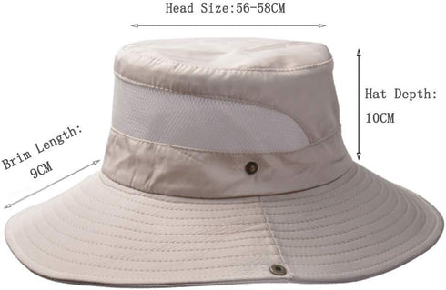 YOLAI Mens Outdoor Bucket Hat Mesh Breathable Sunshade Fisherman Cap Sunscreen Foldable Sun Visor Hat Outdoor Hiking