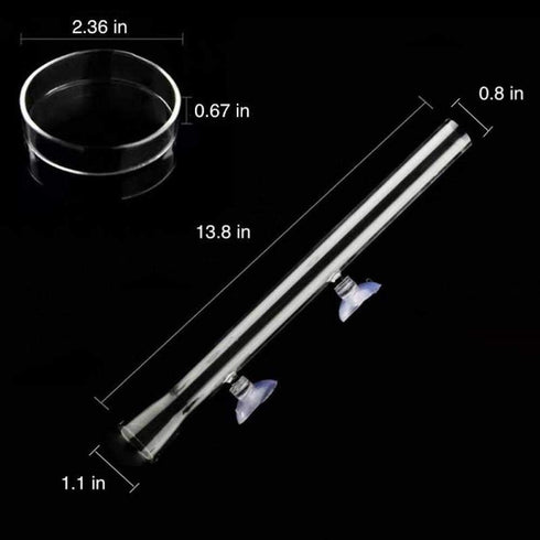 Clear Crystal Glass Shrimp Feeding Tube and Dish Tray for Fish Tank Aquarium Shrimp Feeding