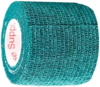 2 Inch Vet Wrap Tape Bulk, Hunter Green, Pack of 6, Self Adhesive Flex Bandage for Pets