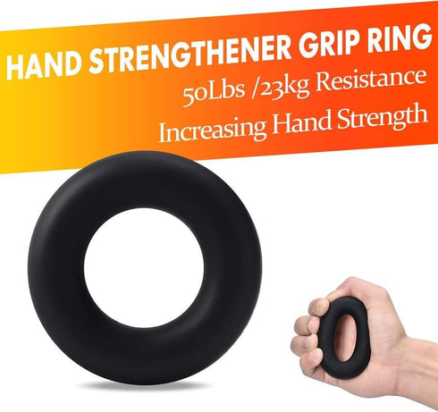 Grip Strength Trainer 7 Pack, Adjustable Finger Stretcher Resistance Bands, Hand Gripper Strength Ring & Stress Ball