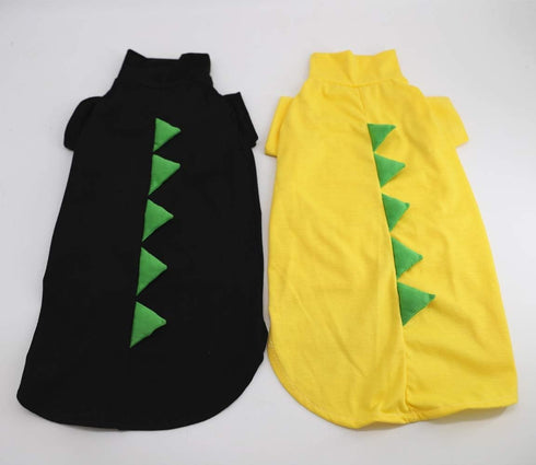 Dinosaur Design Sphynx Hairless Cat Clothes - L (6-8.8 lbs) | Cute Breathable Summer Cotton Shirts, Cat Costume