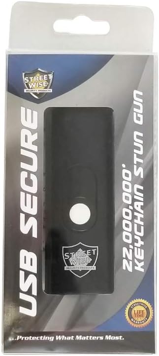 Streetwise Mini Keychain Stun Gun, 22,000,000 Volts (Small Size, BIG Power) BLACK