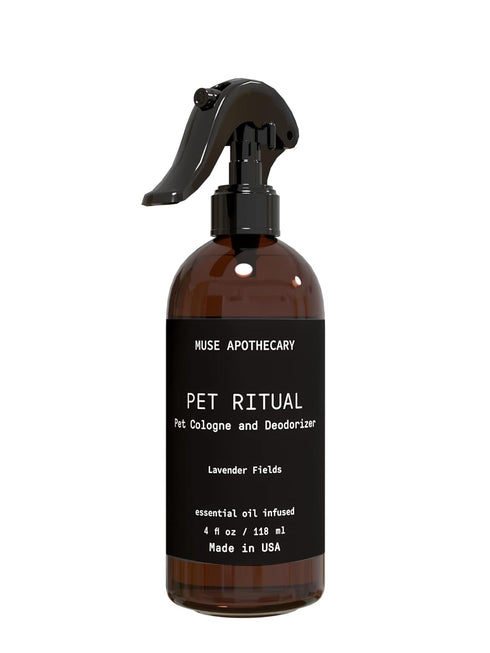 Muse Apothecary Pet Ritual Pet Cologne Spray for Dogs, Long Lasting Deodorant Spray with Essential Oils (4oz, Lavender