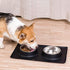 Dog Bowls with Mat, Cat Water Food Bowl Set (13.5oz Each) in No Spill Silicone Mat, Dual Pet Feeder Bowl for Puppy, Cats, Small Medium Dogs (Square, Black)