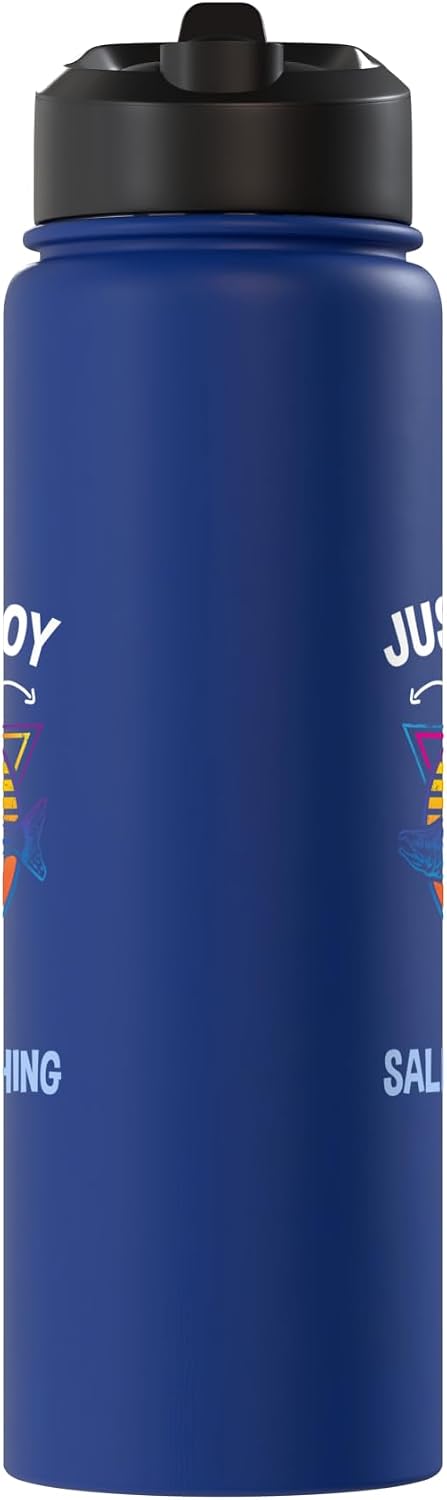 Just A Boy Who Loves Salmon Fishing Stainless Steel Water Bottle for Salmon Fishing Enthusiasts - Insulated & Durable