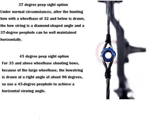37/45 6X 8X Archery Degree Hooded Peep Sight Compound Bow Peep Sight Inner Core Clarifier Aperture Lens Kits