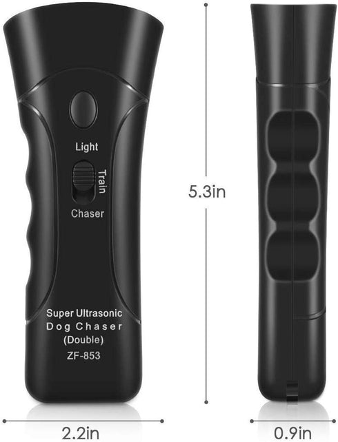 Ultrasonic Dog Trainer Device, Electronic Dog Deterrent/Dog Barking Control Tool, Stop Barking Sonic Repeller (Black)