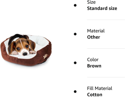 Cute Paw Print Comfortable Pets Dog Cats Nest Mat Pad - Soft Fleece Bed (Coffee)