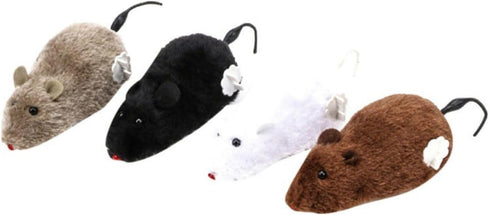 1 Pc Random Color Furry Mice Cat Toy, Wind Up Realistic Mouse Toys, Interactive Play Mouse Toy for Cat Kitten
