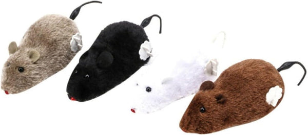 1 Pc Random Color Furry Mice Cat Toy, Wind Up Realistic Mouse Toys, Interactive Play Mouse Toy for Cat Kitten