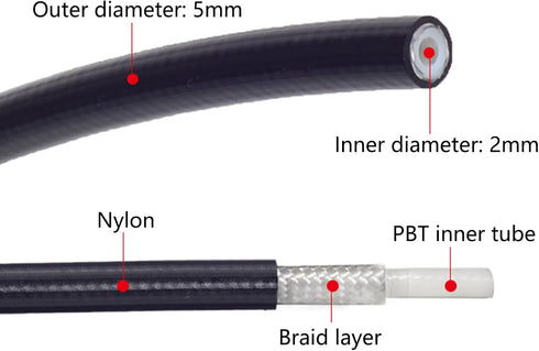 Hydraulic Disc Brake Hose Repair Kit, 3 Meters Hose Olive Inset for BH90 MTB Bike Brake