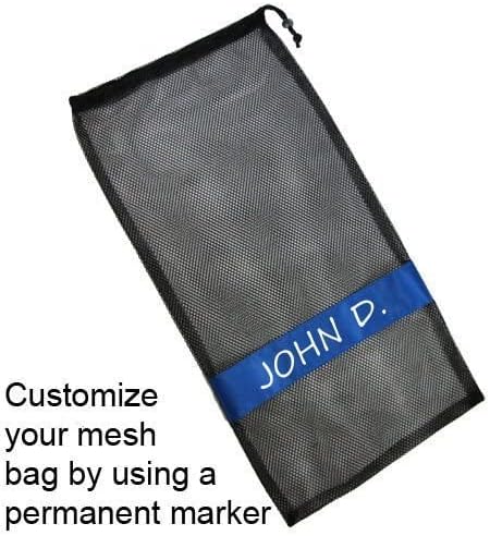 Scuba Choice Drawstring Mesh Bag for Scuba Diving and Snorkeling, 25" x 13", Black