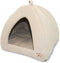 Pet Tent Soft Bed for Dog and Cat by Best Pet Supplies, Beige Corduroy, 19" x 19" x H:19"