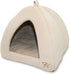 Pet Tent Soft Bed for Dog and Cat by Best Pet Supplies, Beige Corduroy, 19" x 19" x H:19"