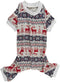 Xmas Grey Reindeer Cotton Pet Dog Christmas Pajamas, Jumpsuit X-Large, 22" Back Length, Girth 26-32"