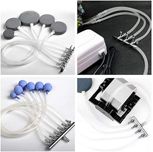 Fish Air Aquarium Air Control Lever Valve Distributor Fish Air Splitter Stainless Steel Air Tubing Connector Splitter (6 Way)