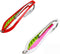 Cuoyuqie 2pcs 3.75# Stainless Steel Single Hook Jig Lure UV Glow Spoon-Shaped Saltwater