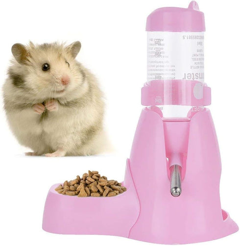 Guardians Hamster Water Bottle - Automatic Drinking Bottle with Food Container Base for Small Animals (80ml)