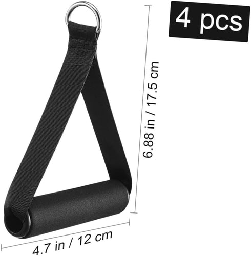 Garneck 4pcs Resistance Band Handles - Plastic D Ring Exercise Strap Foam Handle for Home Gym Fitness Equipment